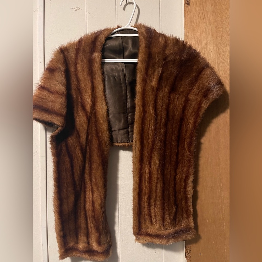 Mink fur shawl